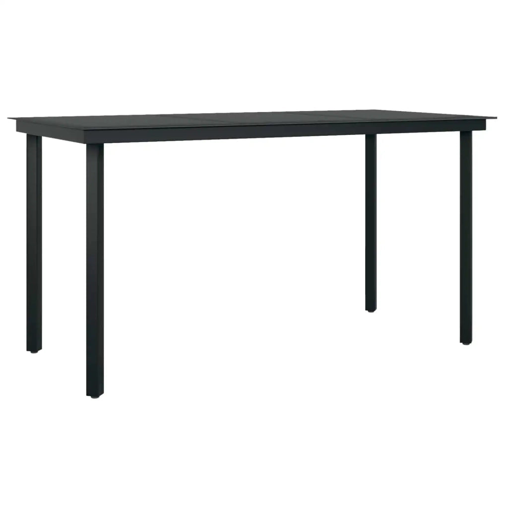 Set da Pranzo per Giardino con cuscino 5 pcs Nero polyrattan