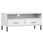 Mobile TV multimediale scaffale TV credenza mobile TV sala da pranzo soggiorno camera da letto con gambe in metallo legno di pino massiccio OSLO bianco 02_0026864