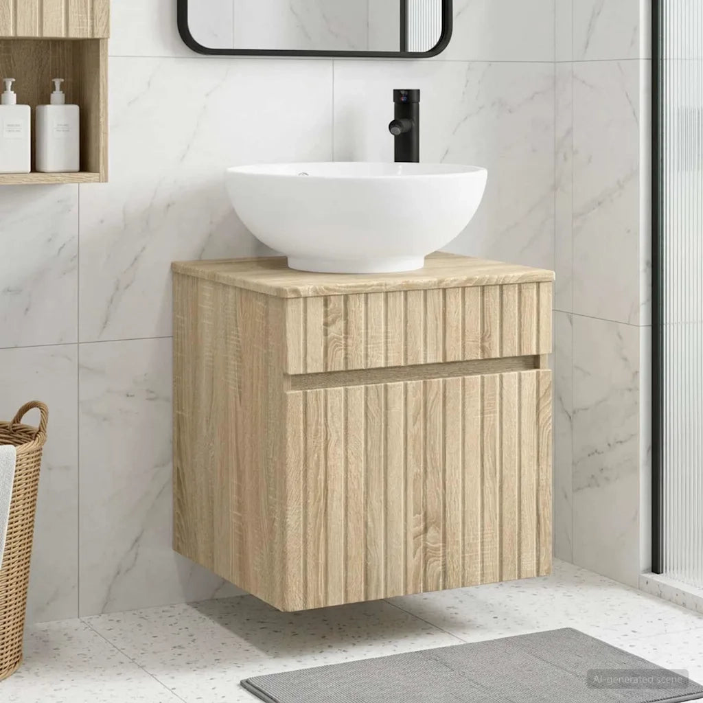 Mobile lavabo da parete Rovere Sonoma 49 x 44,5 x 66,5 cm