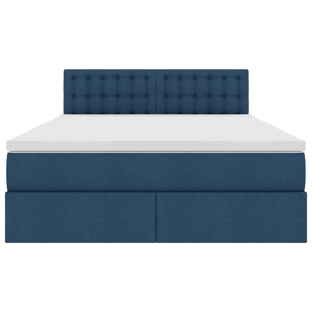 Letto con contenitore e materasso con testiera Blu 140 x 190 cm 3370637