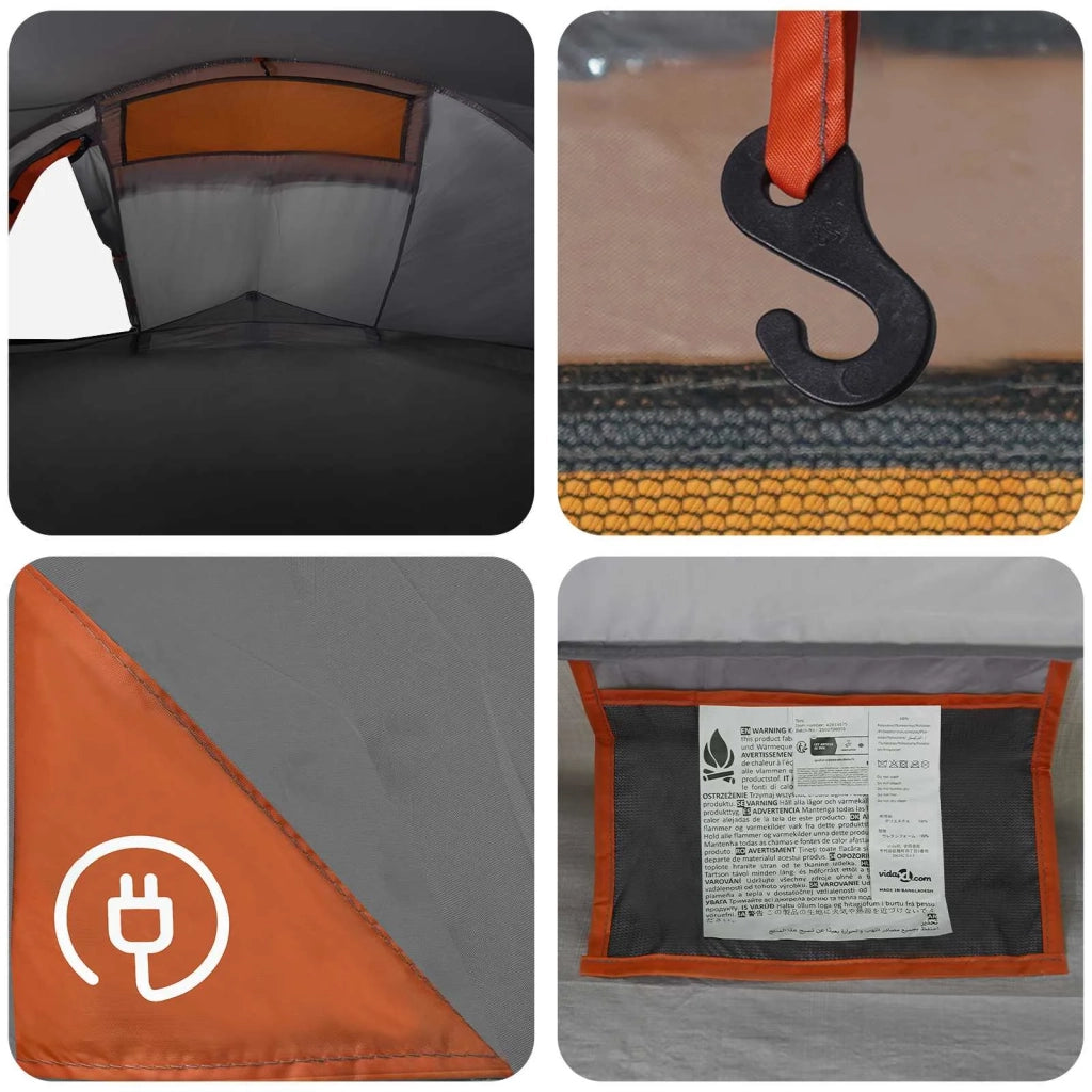 Tenda da backpacking Grigio e arancione 4 persone