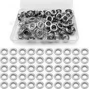Set di 100 anelli in acciaio inox - 12 mm - occhi metallici - occhiali - bagaglio per scarpe - pelle - paratenti - parafanghi per borse