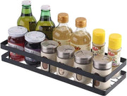 Supporto per Spezie con 4 Ganci, Montato alla Parete in Acciaio Inossidabile, Capacità 40CM, Include Pennello da Cucina