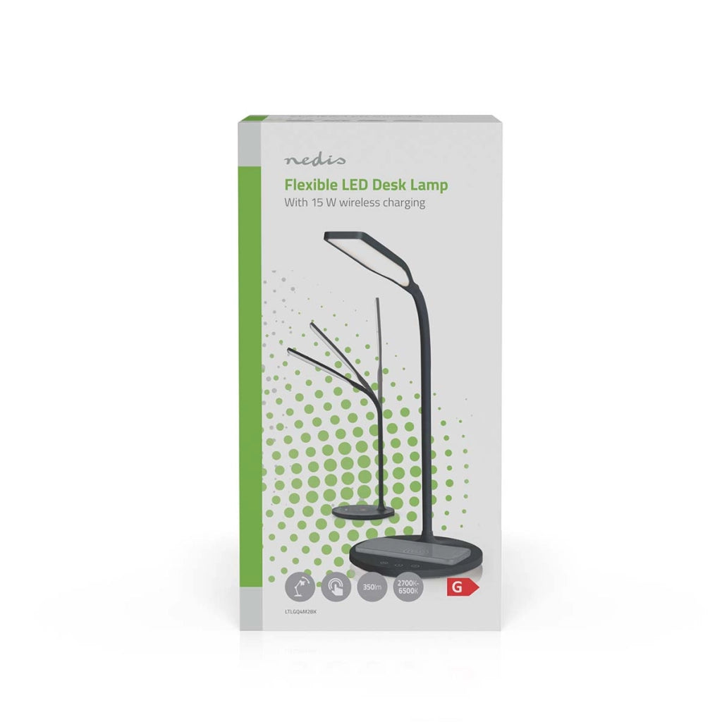 Lampada da scrivania a LED con dimmer e caricatore wireless 15 W Nero Nedis