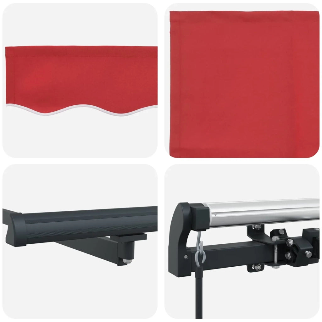 Tenda Retrattile Rosso 350 x 250 cm Poliestere e Acciaio 3330433