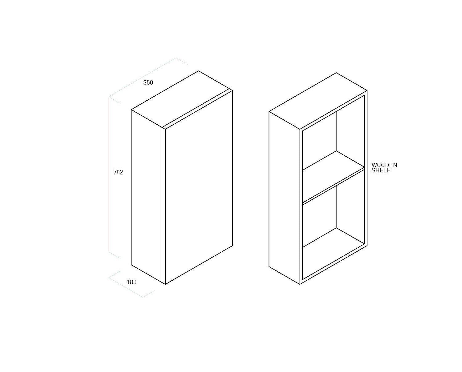 Pensile da Bagno 1 Anta Push 35x18x78,2 cm in Legno TFT Ibiza Bianco Opaco