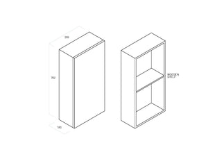Pensile da Bagno 1 Anta Push 35x18x78,2 cm in Legno TFT Ibiza Bianco Opaco