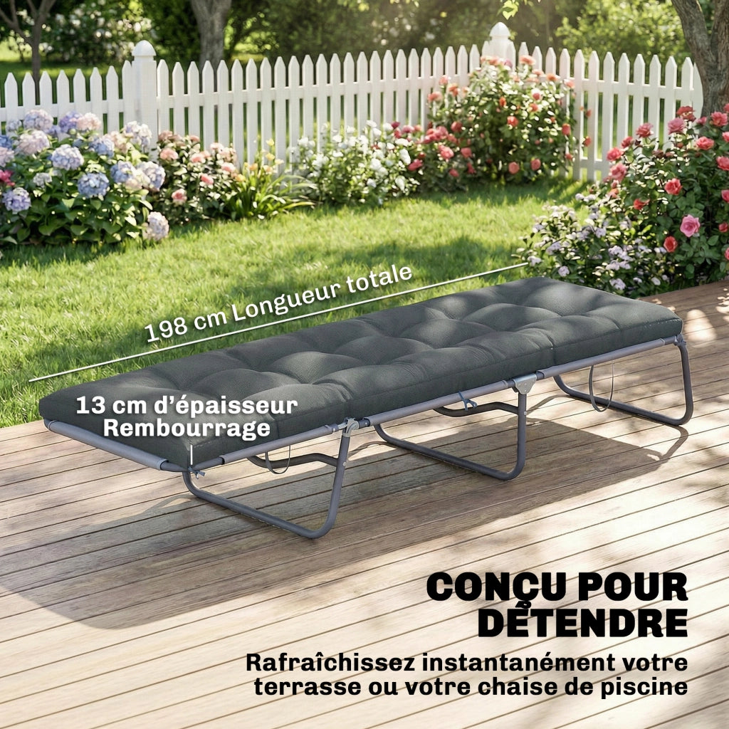 Cuscino per Chaise Longue ¨C Minimal ¨C 198x65x13 cm Grigio