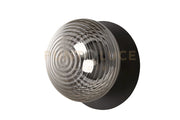 PLAFONIERA TONDO BASE NERA 1 VETRO FUME' 2 LUCI ATTACCO E27 D.46CM