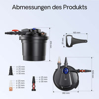 CPA-5000 Filtro a pressione per laghetto con UVC da 11 W integrato Per max 8.000 litri