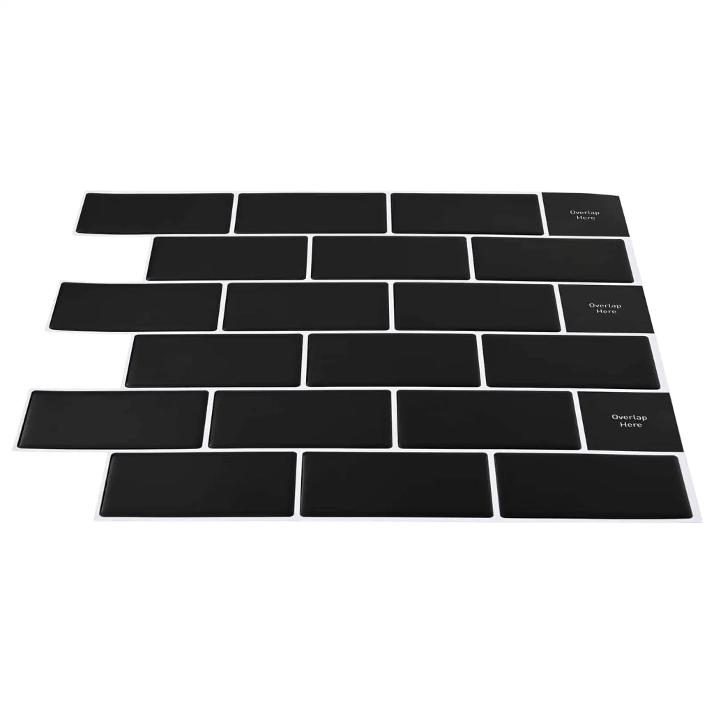 Piastrella subway 20 pz Nero 30 x 30 cm Poliuretano e PET CFW3522732