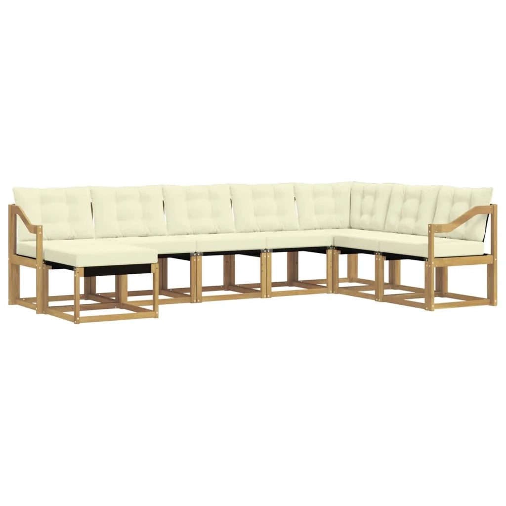 Set di divani da esterno 8 pz Bianco e Crema 3389772