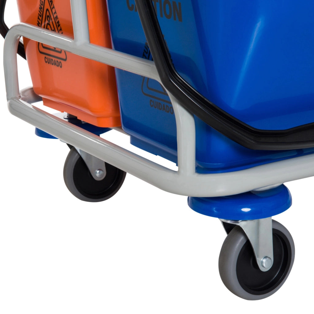 EasyComfort Carrello per Pulizie Professionale Multiuso con 4 Secchi Rotelle Borsa di Tela 118 × 73 × 103cm