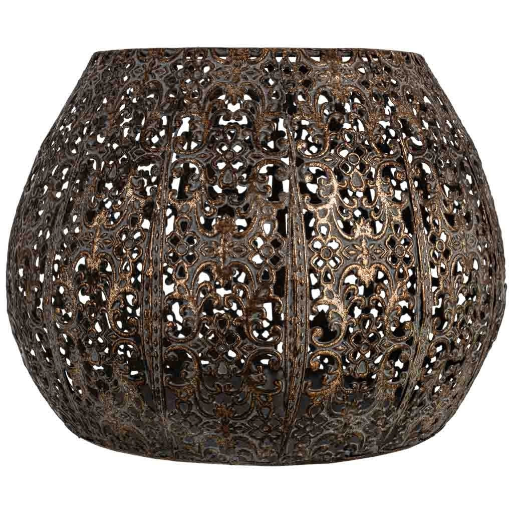 Portacandele in metallo dorato 19,5x19,5x15 cm (altezza)