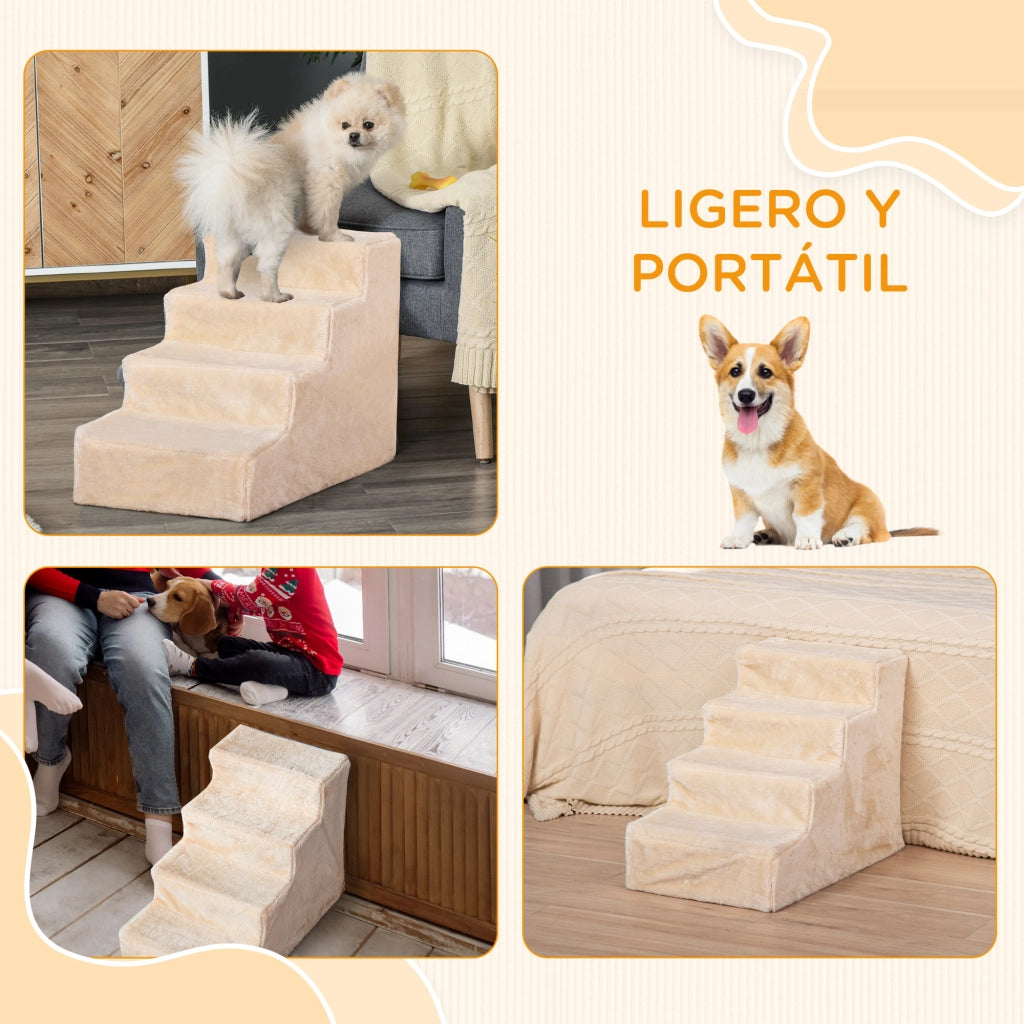 Scala per Gatti e Cani 2 in 1 ¨C zephmum ¨C 60x35x44 cm Beige