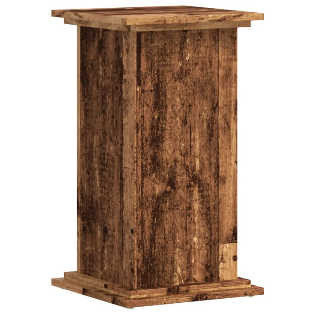Portavasi mobiletto per fiori legno invecchiato 33 x 33 x 60 cm legno ingegnerizzato marrone 02_0045187