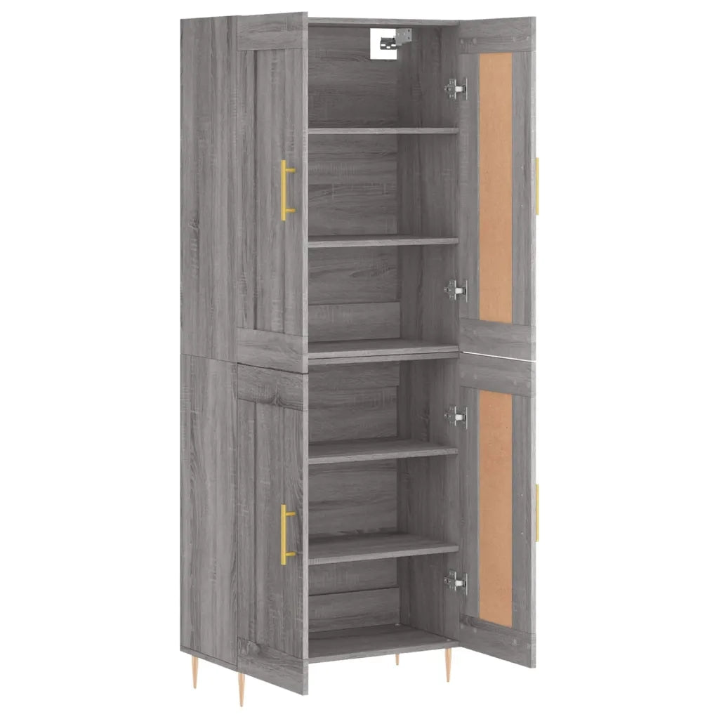Credenza Grigio Sonoma 69,5x34x180 cm in Legno Multistrato 3199679