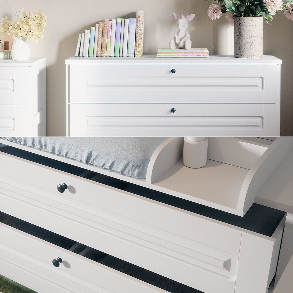 Vitalispa Fasciatoio Bianco 133 x 98.4 cm con 3 cassetti