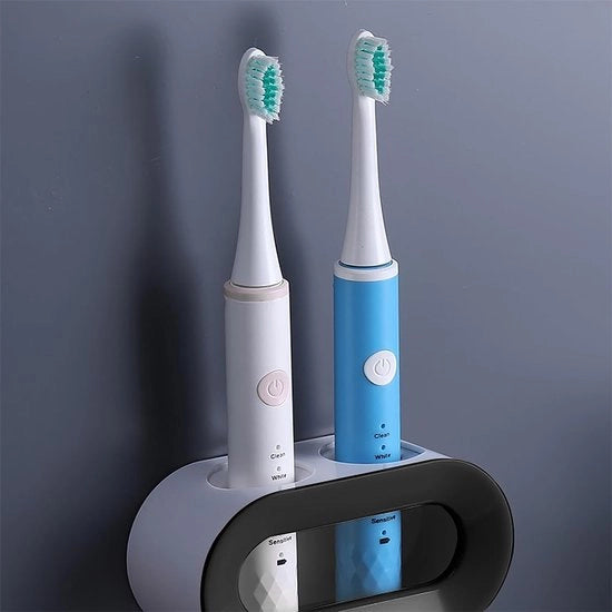 Tieno elettrico per tazza, appoggio tazza per bagno con adesivo selflocking, fissaggio alla parete, fessura di scarico senza foratura, nero