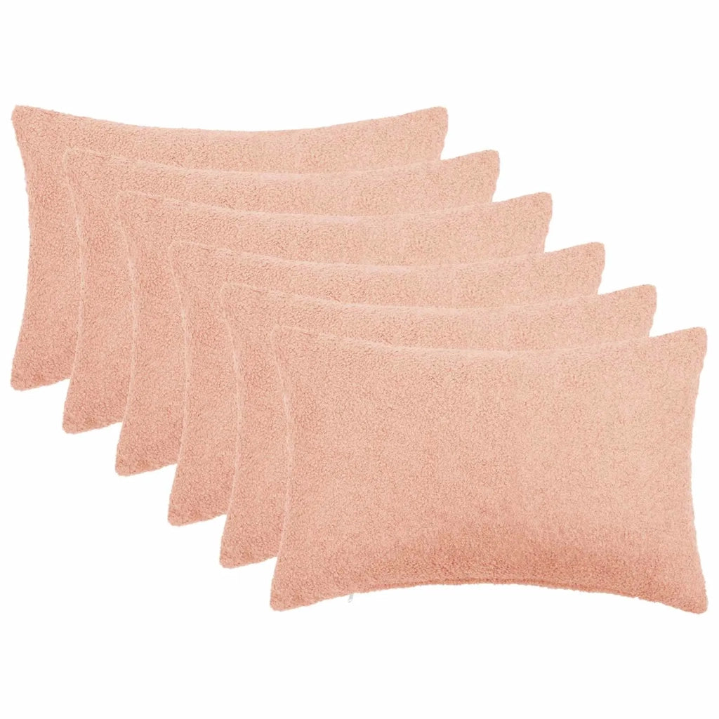 Federa 6 pcs HEERLEN Rosa 30 x 50 cm Bouclé 907778