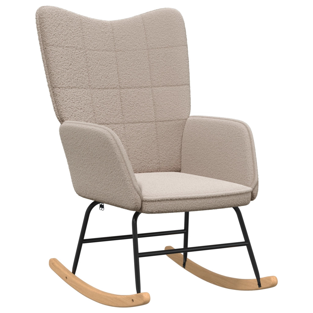 Sedia Relaxante  Grigio Chiaro in Tessuto Simile alla Lana Riccia