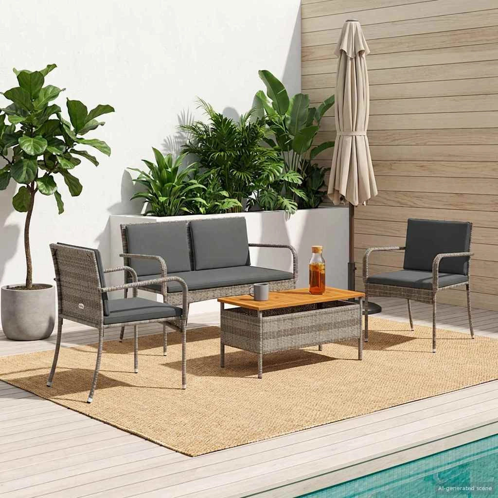 Set da giardino Grigio polyrattan 42025103