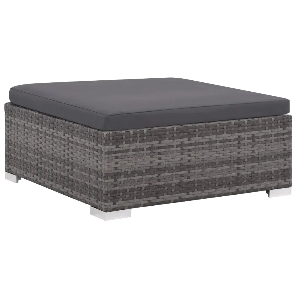 Set da Giardino 6 pz con Cuscini in Polyrattan Grigio 44432