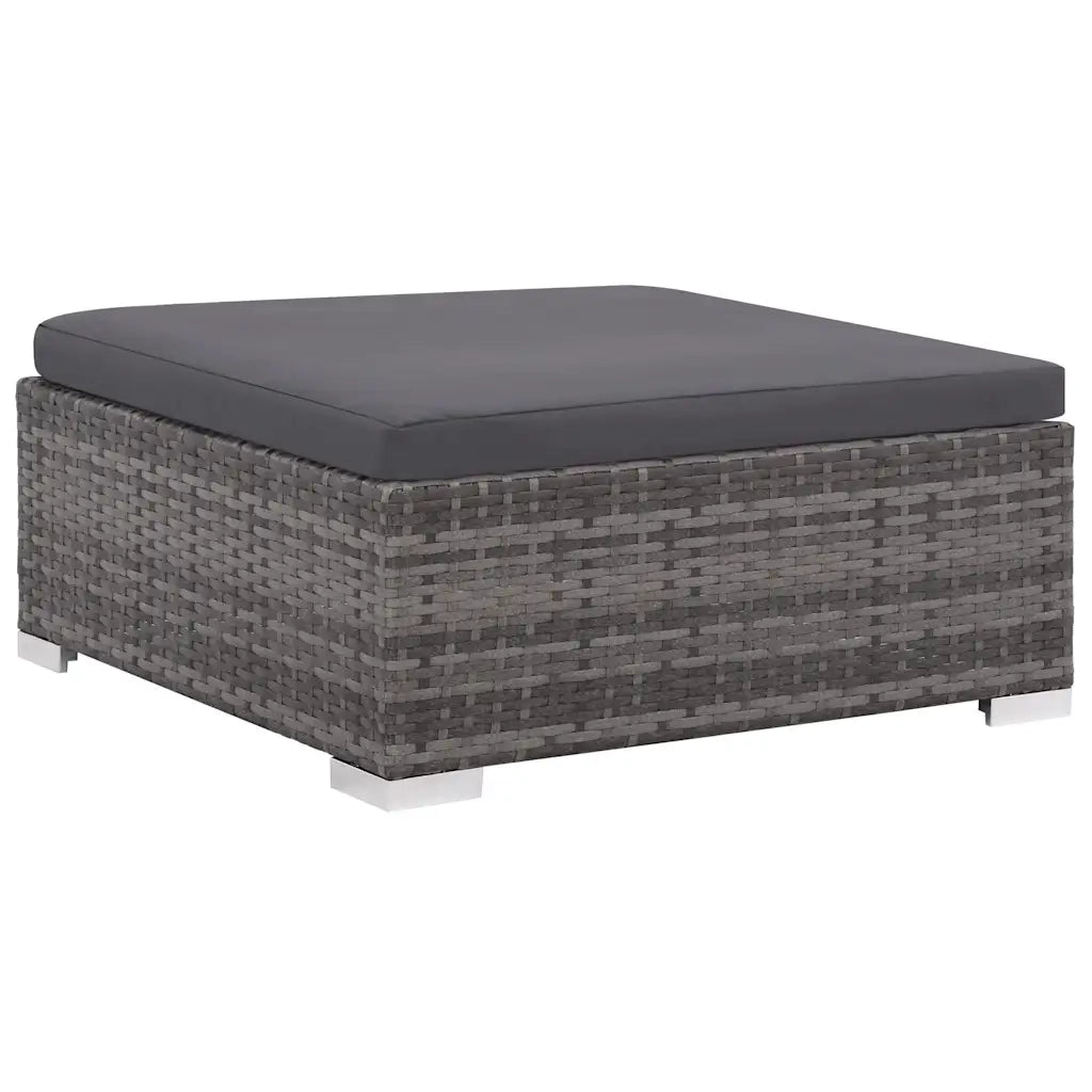 Set da Giardino 6 pz con Cuscini in Polyrattan Grigio 44432