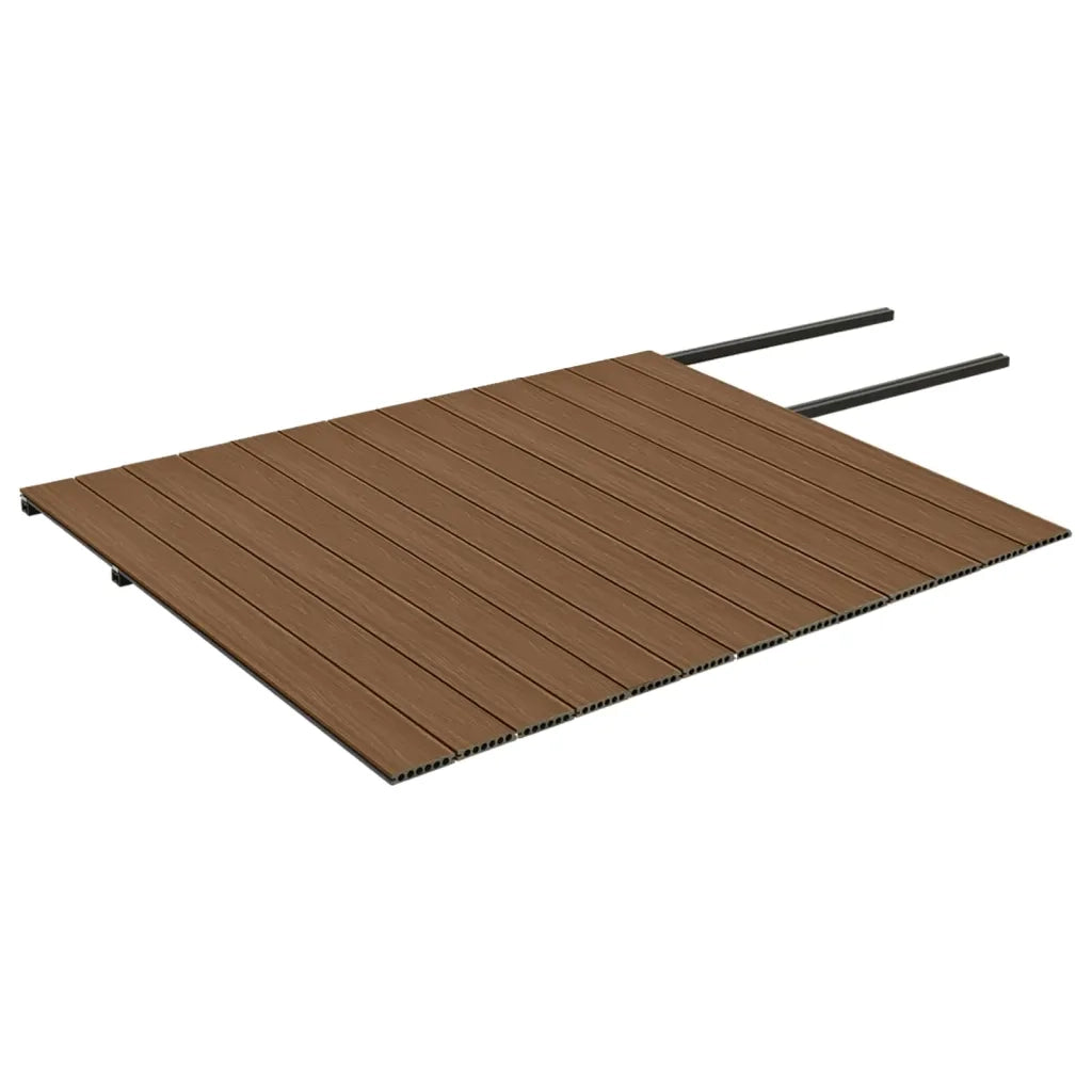 Listoni Decking WPC con Accessori Marroni e Grigi 26 mÂ² 2,2 m