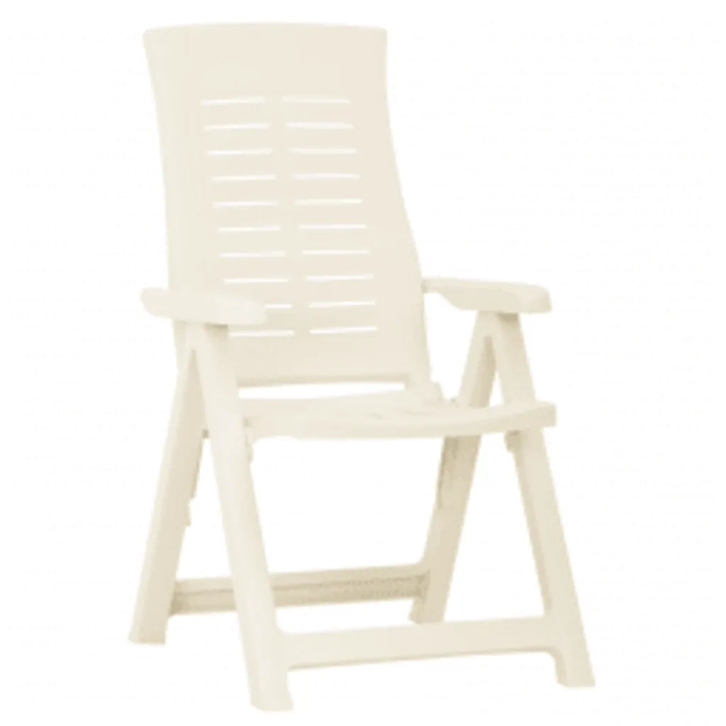 Sedie Reclinabili da Giardino 2 pz in Plastica Bianca 315830