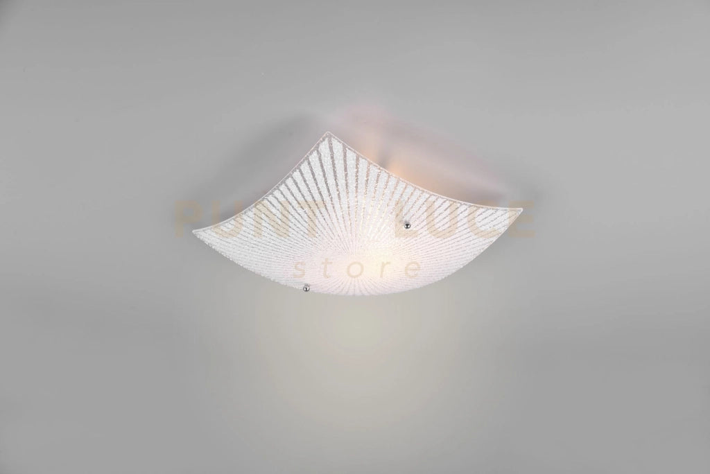 ELISA PLAFONIERA QUADRATA VETRO DECORO E GRANIGLIA DI VETRO 30X30CM 1 LUCE ATTACCO E27