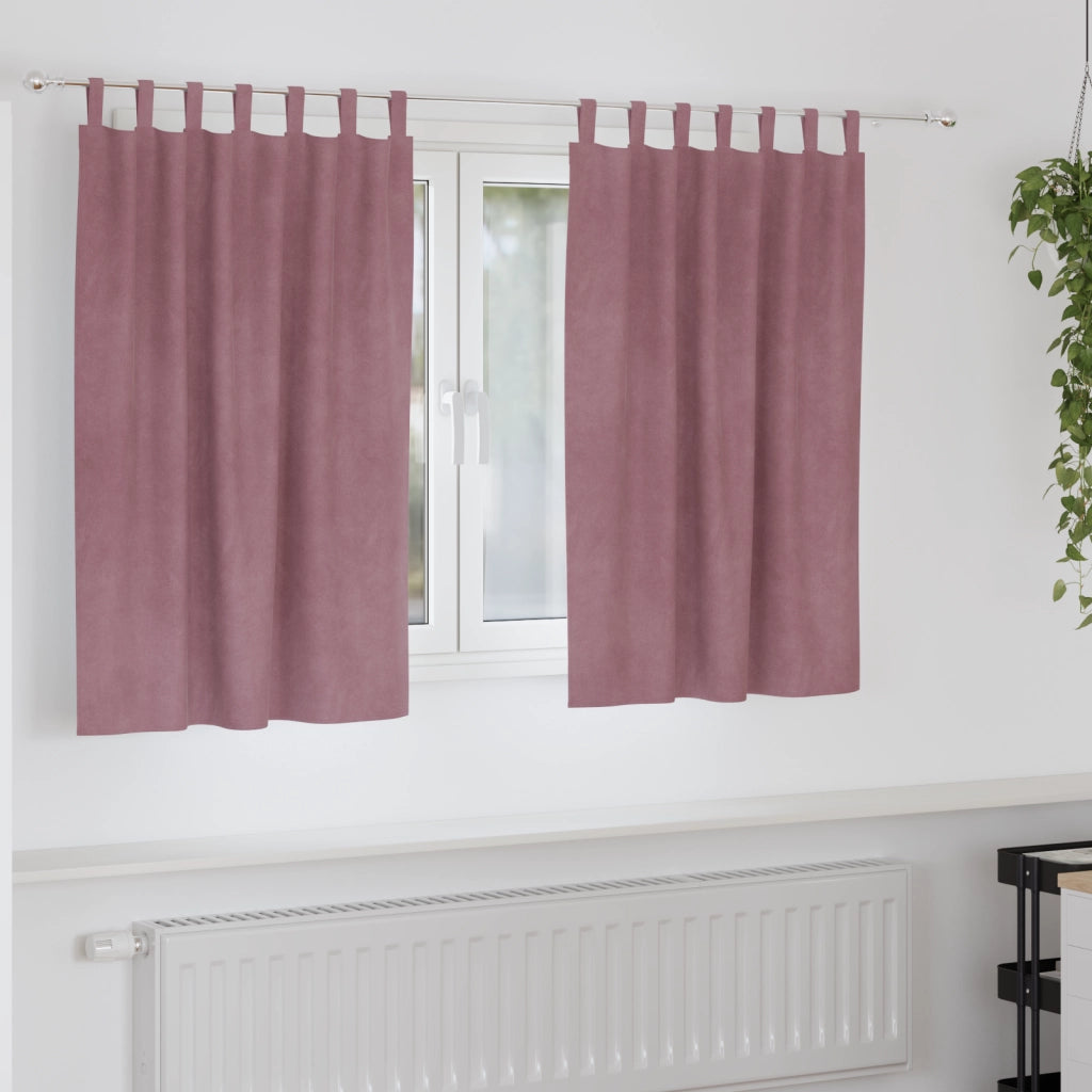 Tende oscuranti  con anelli di sospensione 2 pz in velluto rosa scuro