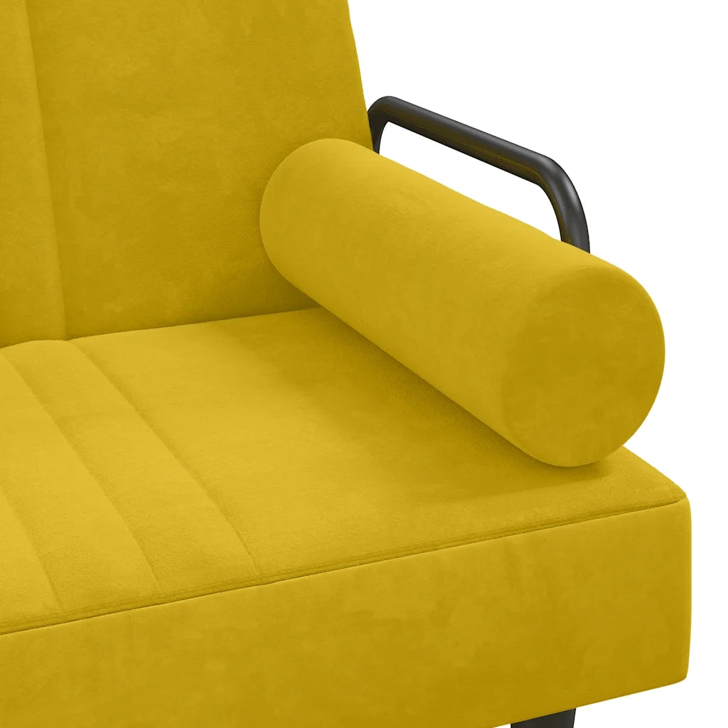 Divano letto | Sof¨¤ letto | Letto singolo con Braccioli Giallo in Velluto