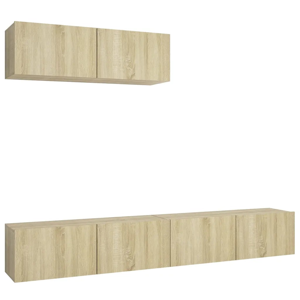 Mobili Porta TV 3 pz Rovere Sonoma in Legno Multistrato 3079018