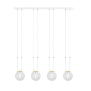 Lampada a sospensione GLAM in acciaio bianco e vetro