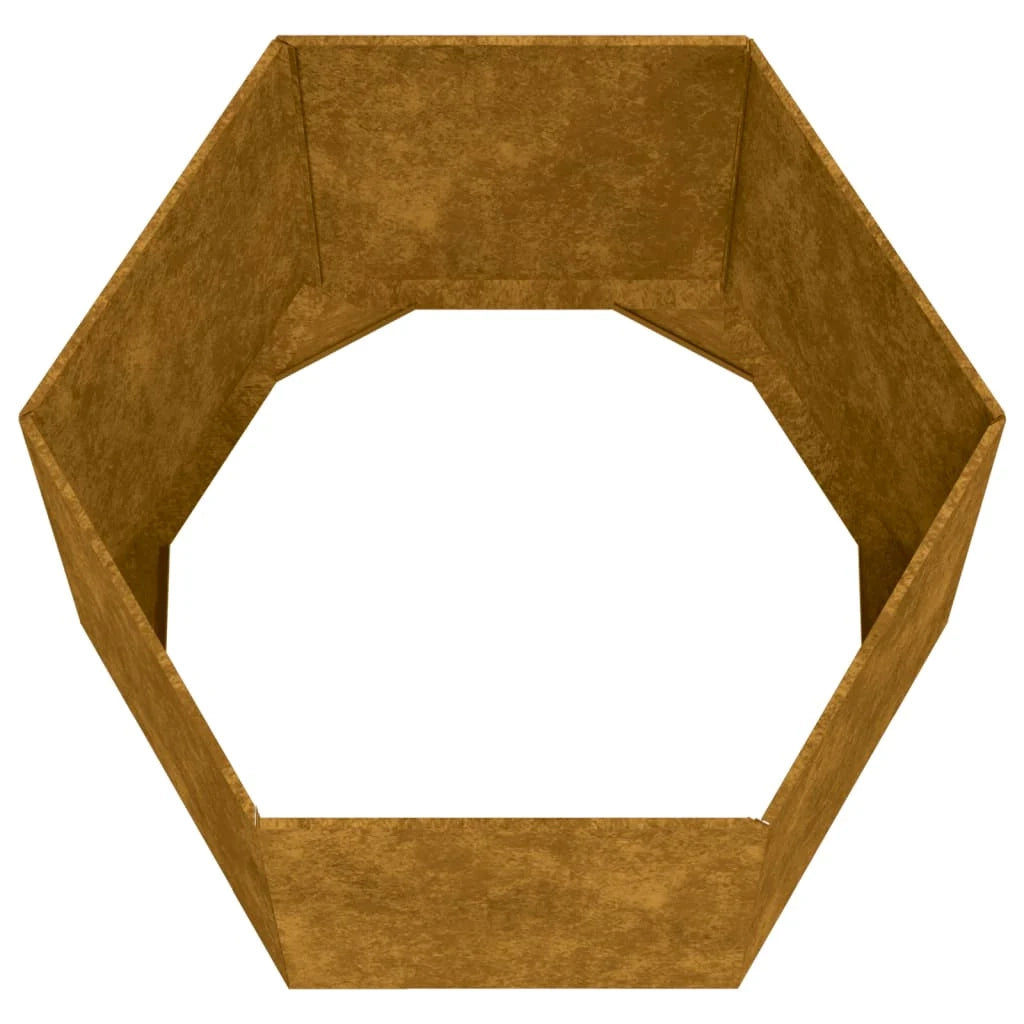 Fioriera rialzata per piante fiori terrazza giardino color ruggine 60 x 60 x 45 cm acciaio corten marrone 02_0038722