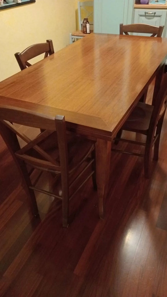 Tavolo in legno con allunghe 160 x 85 noce bassano (489) - Mobili 2G