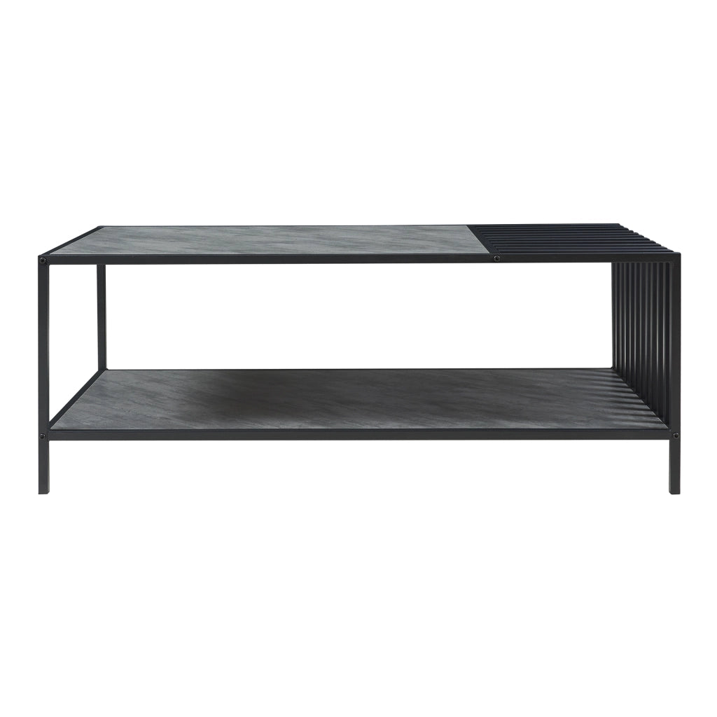 Tavolino Centrale da Salotto Pärghos 120x60x45 cm Nero / Effetto Cemento [en.casa]