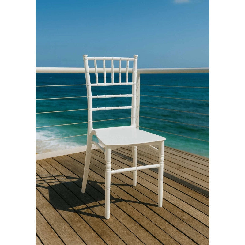 Sedia polipropilene chiavari bianco cm 40x43h90