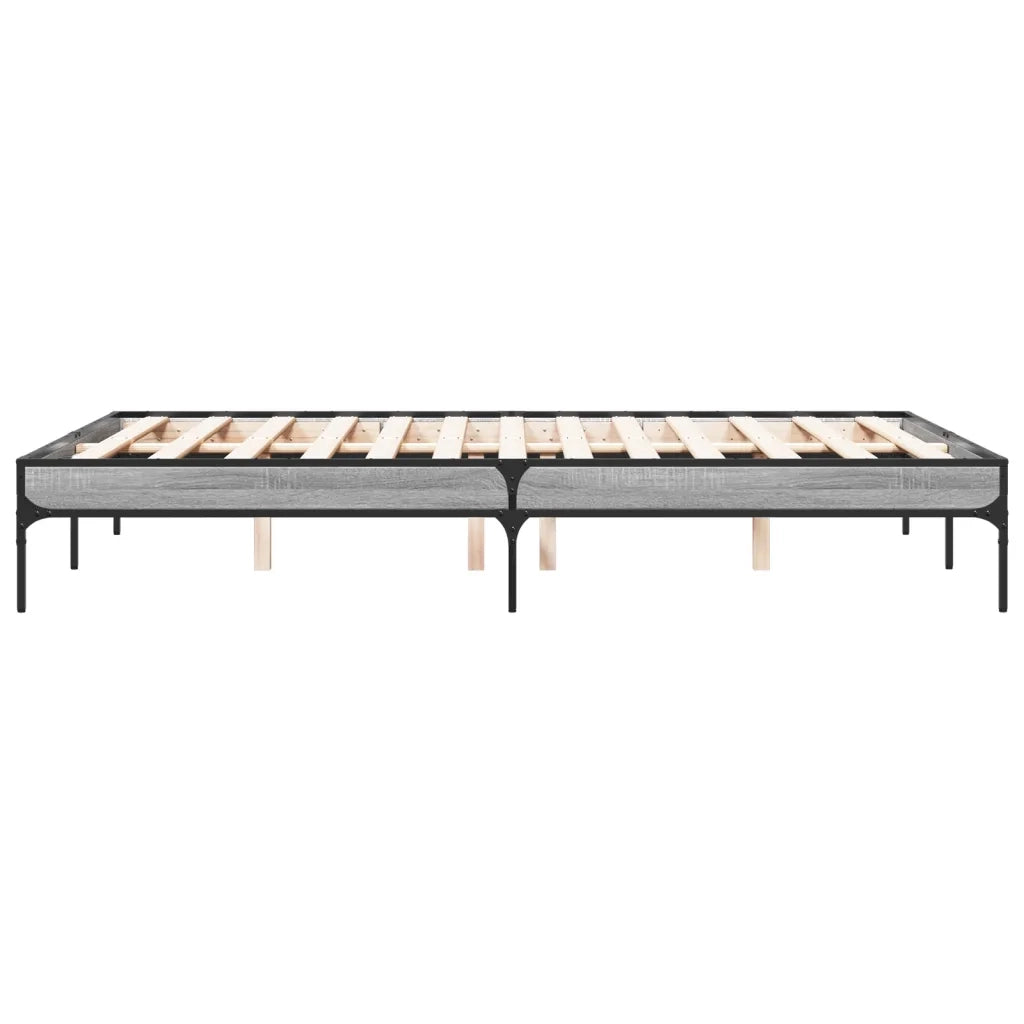 Giroletto-Struttura Letto Grigio Sonoma 135x190 cm in Legno Multistrato Metallo 753656