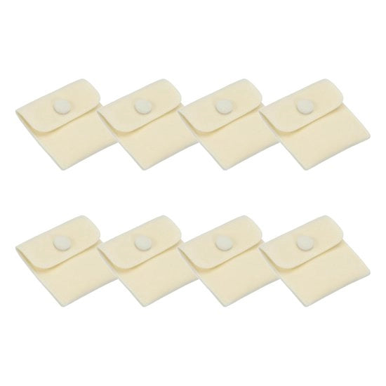 Set di 8 Pochette in Pelle in Flanella - Custodia Portatile per Anelli, Collane, Bracciali e Orecchini - Materiale soffice e confortevole - Dimensioni 7x7 cm - Pochette per Sierativi