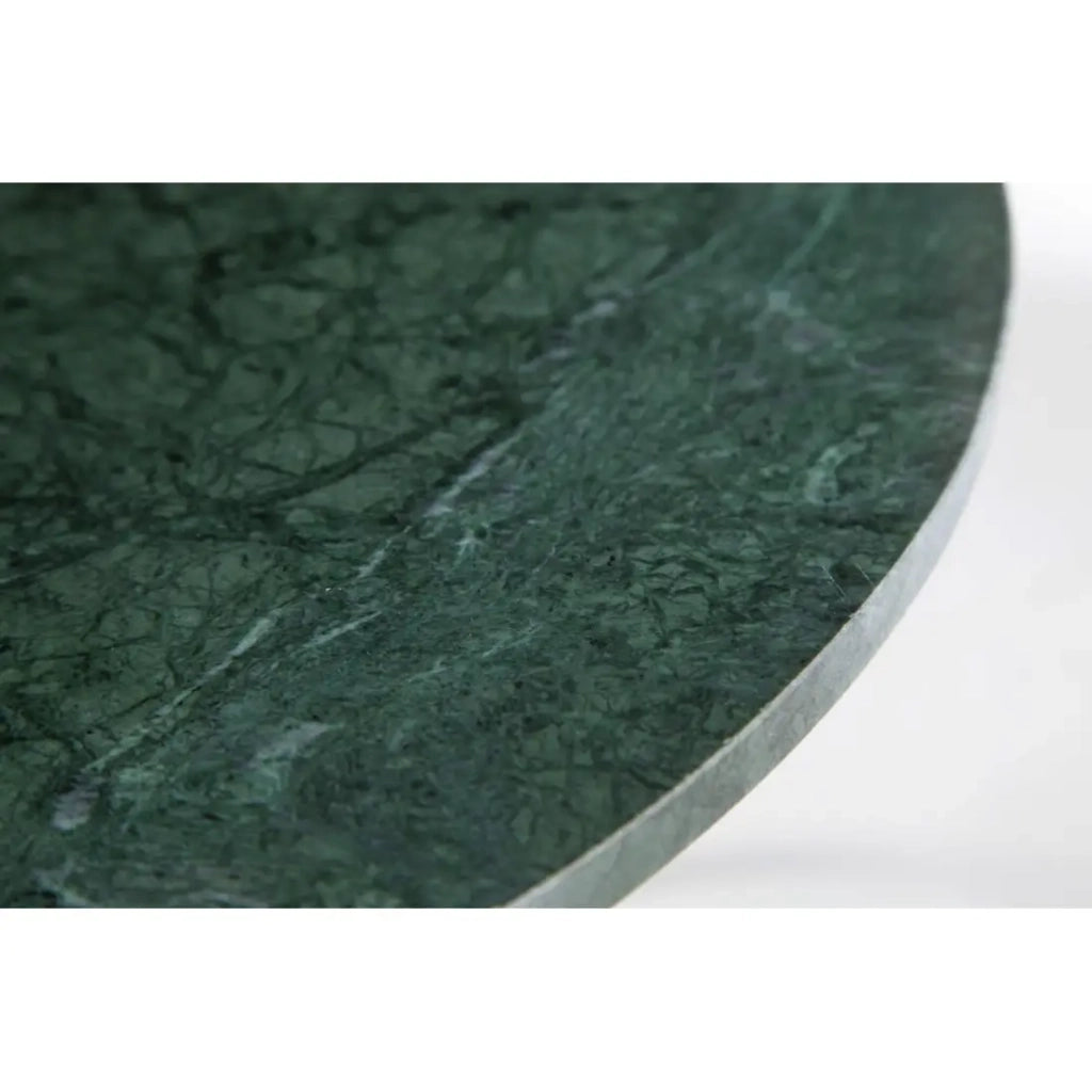 Tavolino basso rotondo VINTORA in marmo verde e metallo dorato – tavolo dal design moderno chic