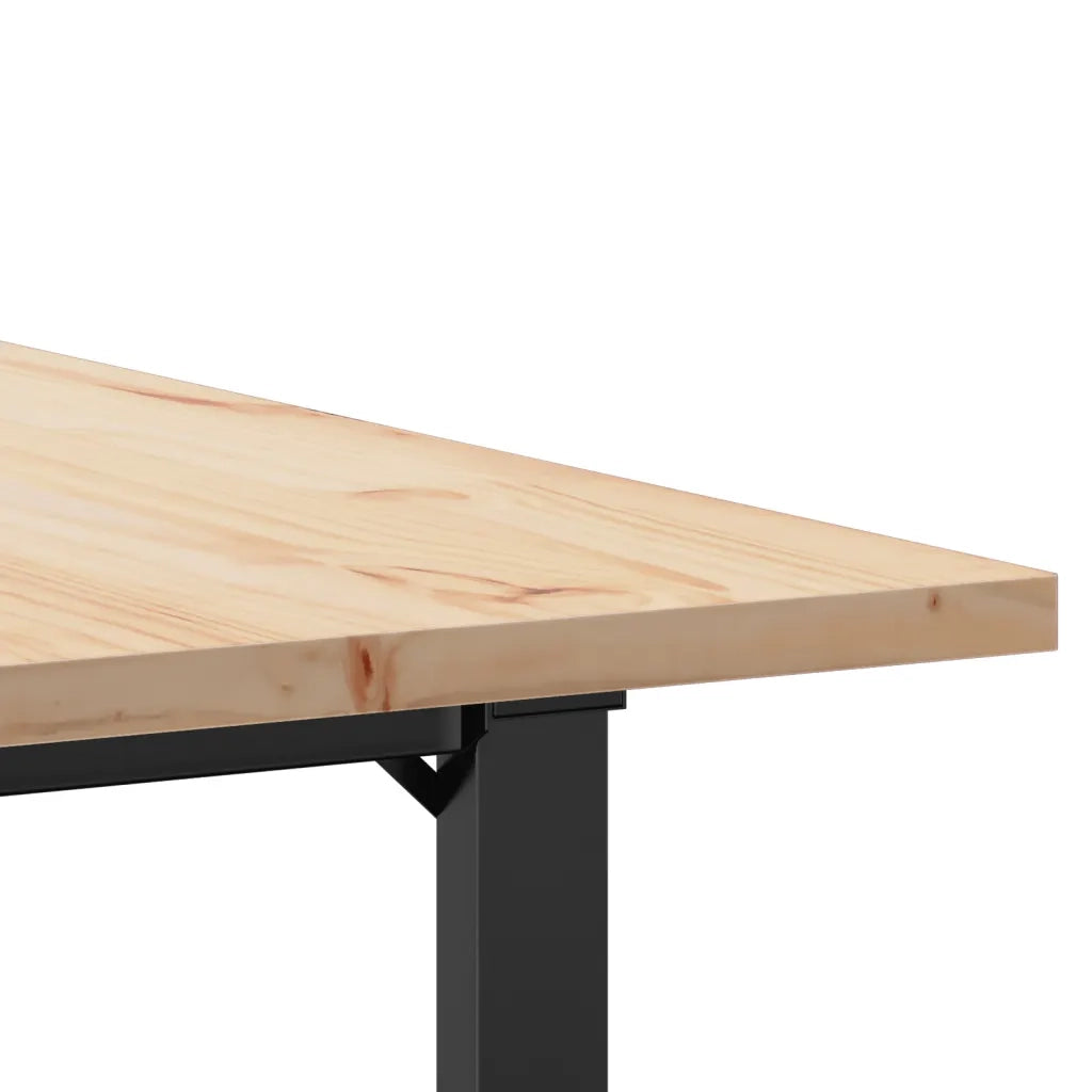 Tavolo da Pranzo Telaio a O 90x90x75,5 cm Legno Pino e Acciaio