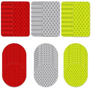 Etichette riflettenti 60 pezzi - Sicurezza - Impermeabili - Alta visibilità - Fluorescente giallo-verde/bianco/rosso - Film riflettente - Etichette di sicurezza