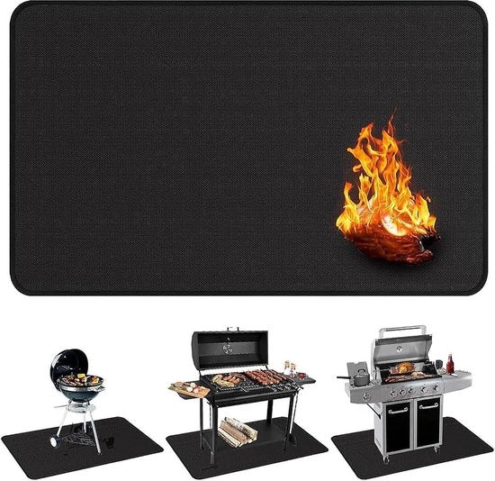 Mat di griglia 122 x 165 cm per piatti da cucina - Protezione del pavimento e mat di griglia in silicone per esterno