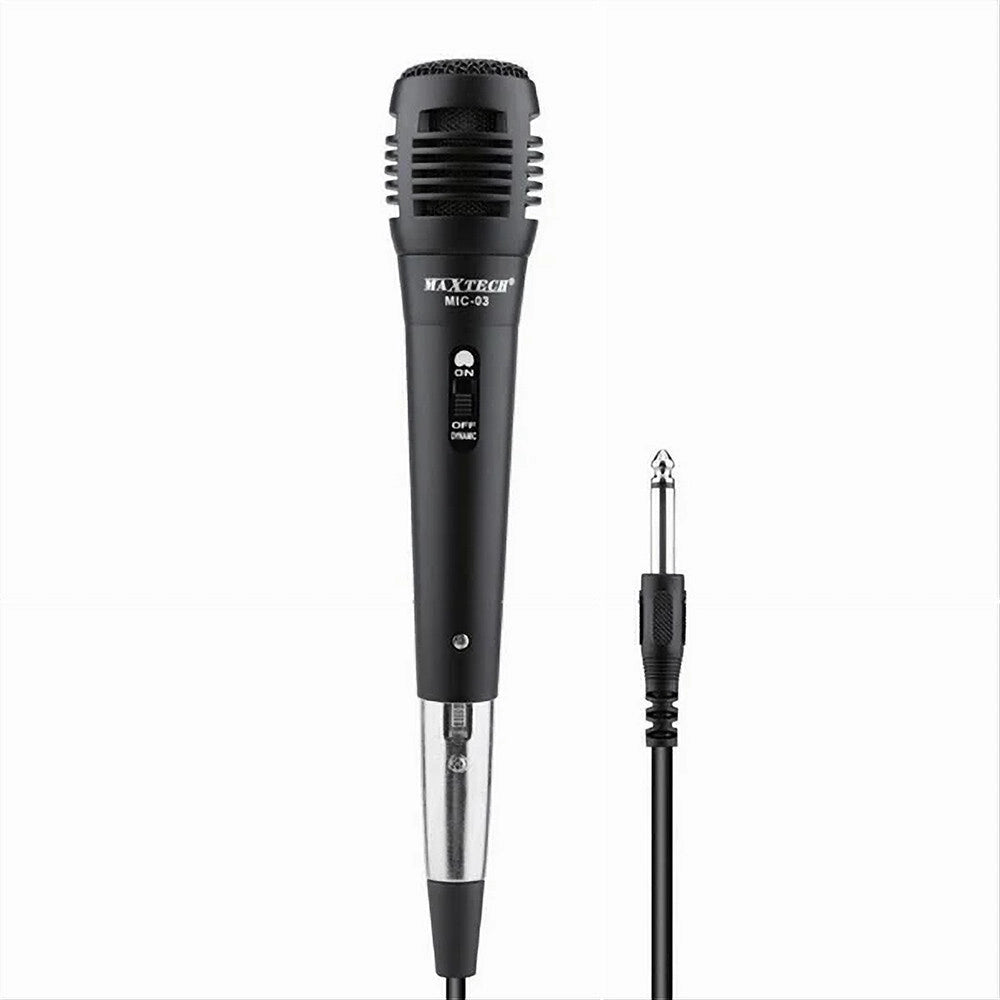 Trade Shop - Microfono Con Cavo Jack 6.5mm 2mt Amplificatore Per Karaoke Eventi Fm-570 Mic-12 -