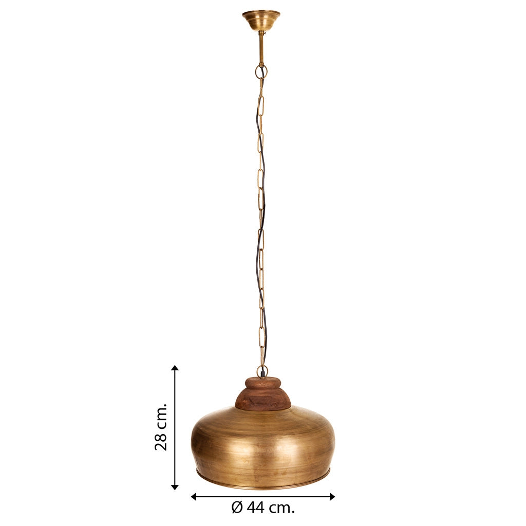 Plafoniera in metallo dorato 44x44x28h