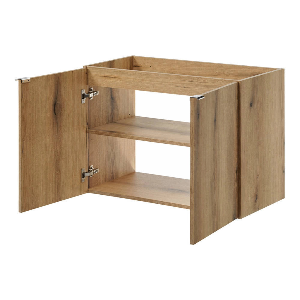 Armadio Pensile Sottolavabo NEWPORT con Lavandino 80x57x39 cm Effetto Rovere [en.casa]