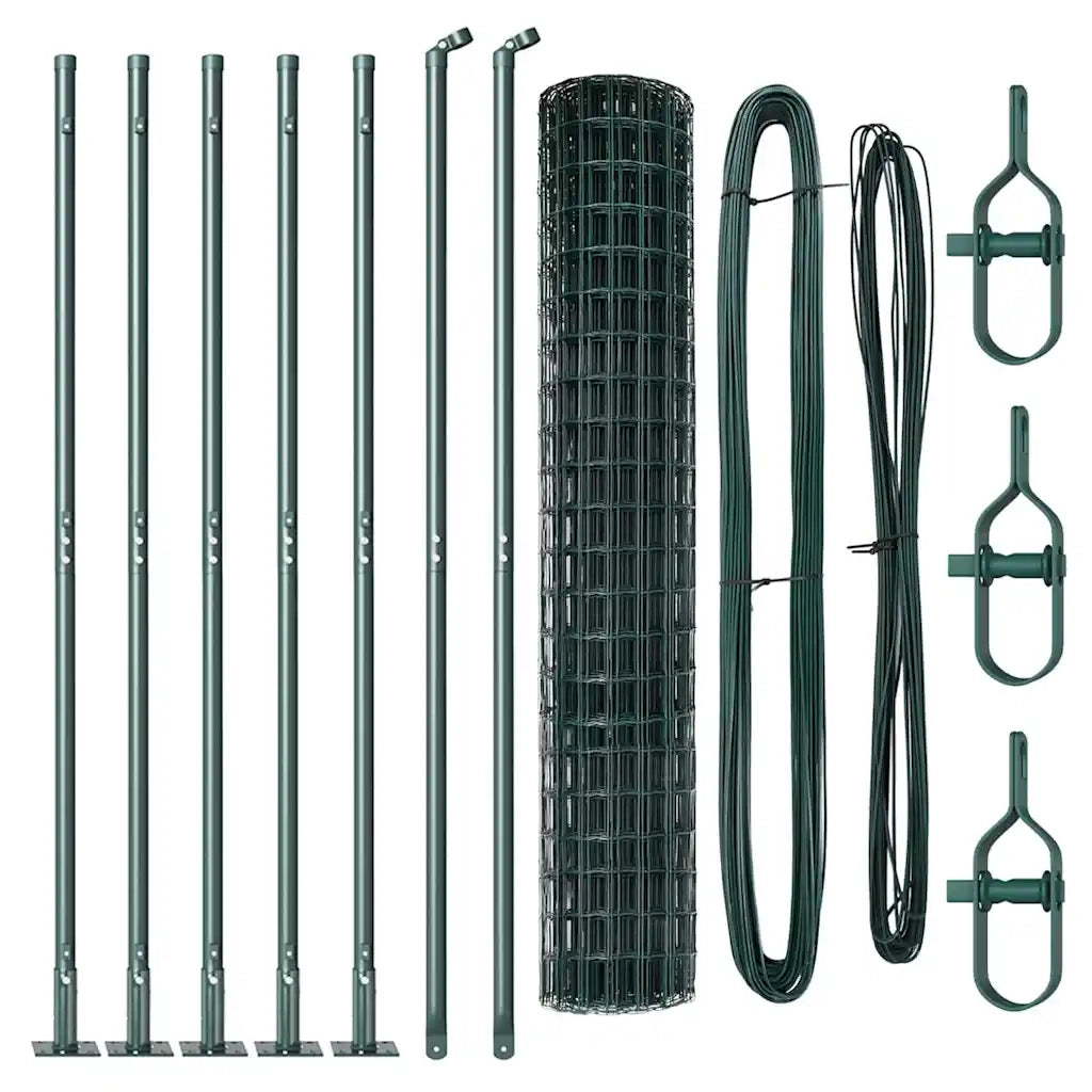 Recinzione con Posto Verde 1,4 x 10 m Acciaio e PVC