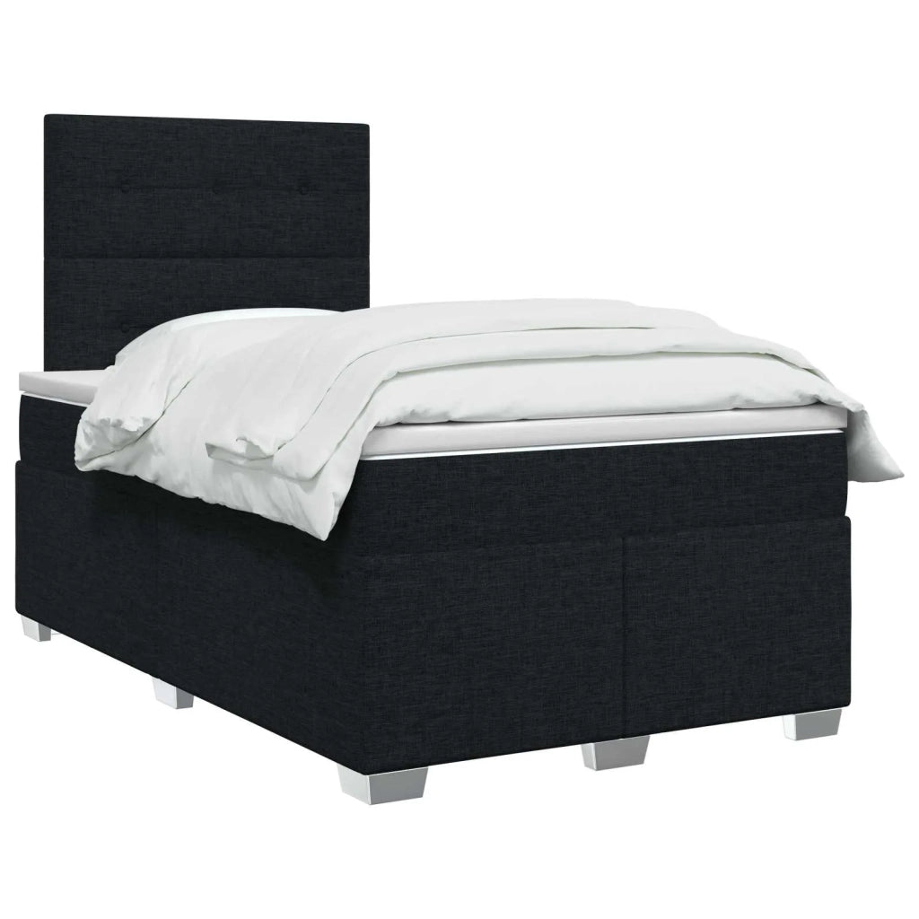 Letto box spring con materasso Nero 120 x 200 cm Tessuto 3454847